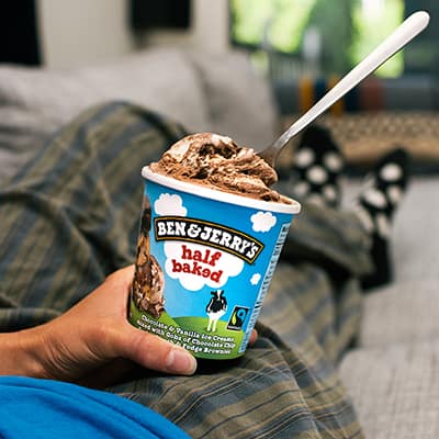Eating Ice cream on couch