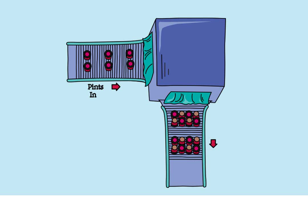 Geïllustreerd diagram van een bundelmachine