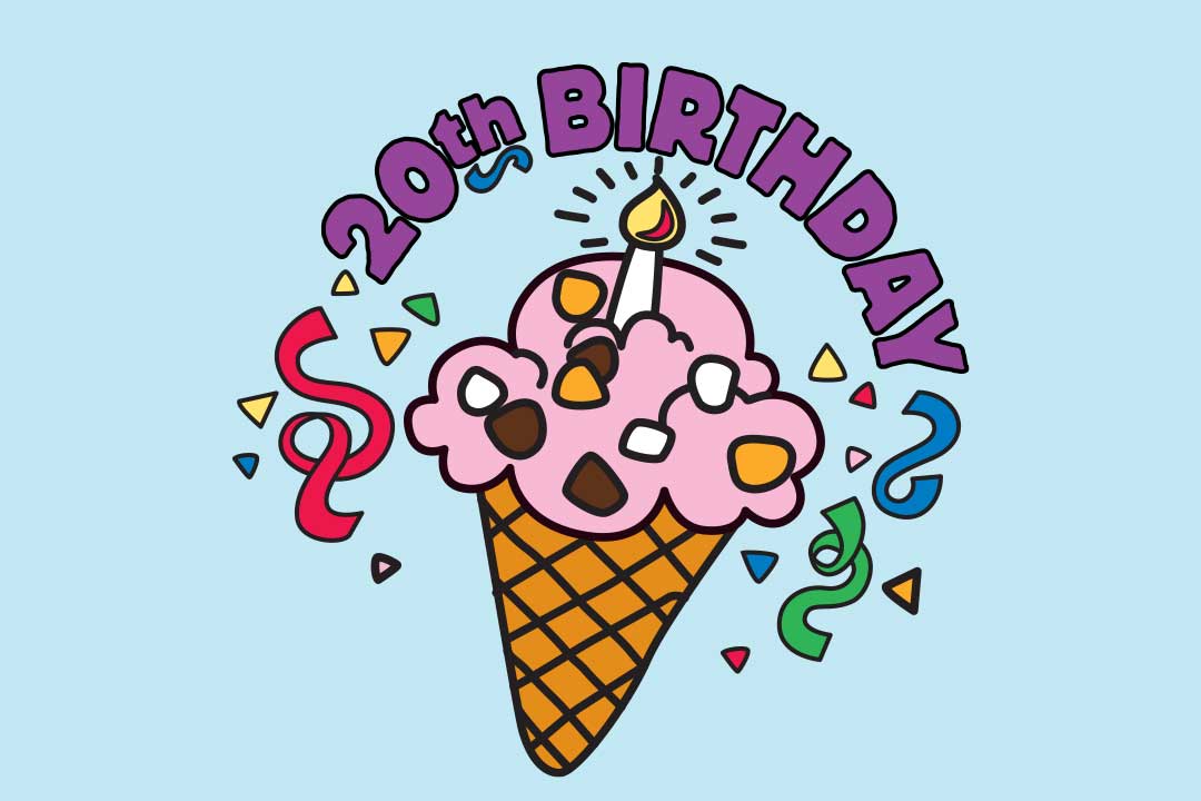 20ste verjaardag met ijshoorntje